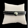 Tahiti pearl leather bracelet