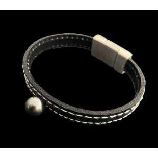 Tahiti pearl leather bracelet